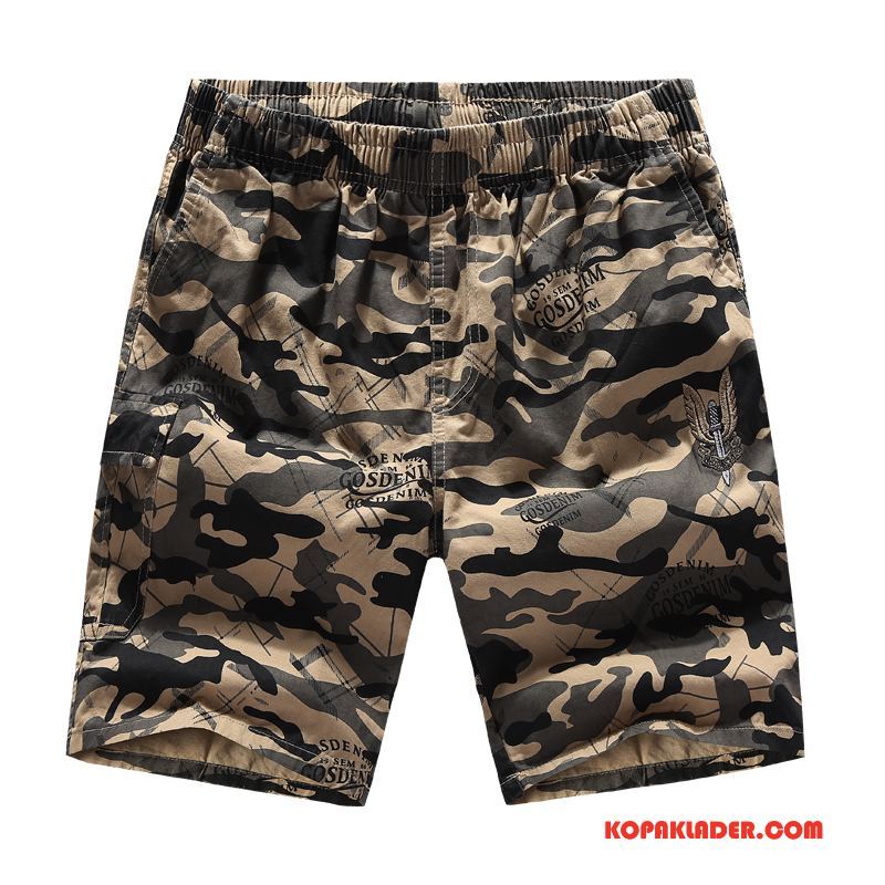 Herr Byxor Online Casual Kortbyxor Sport Stranden Sommar Camouflage Grå