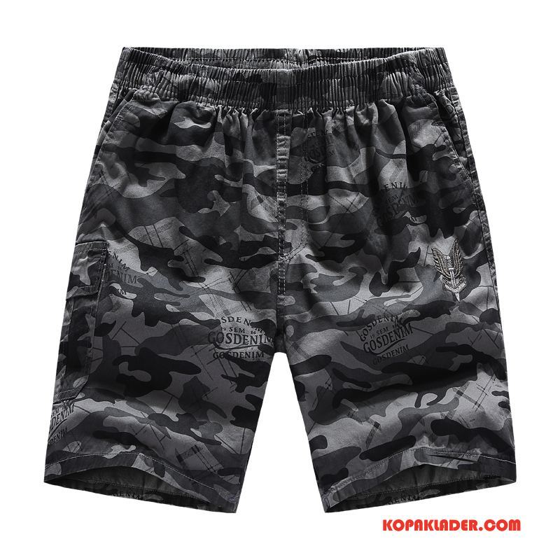 Herr Byxor Online Casual Kortbyxor Sport Stranden Sommar Camouflage Grå