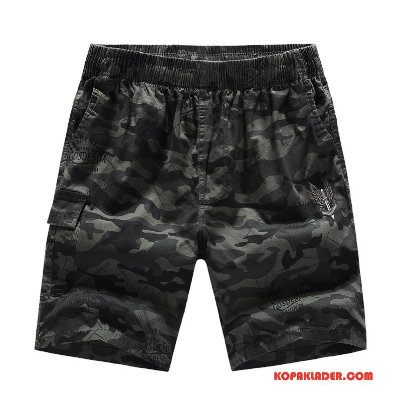 Herr Byxor Online Casual Kortbyxor Sport Stranden Sommar Camouflage Grå