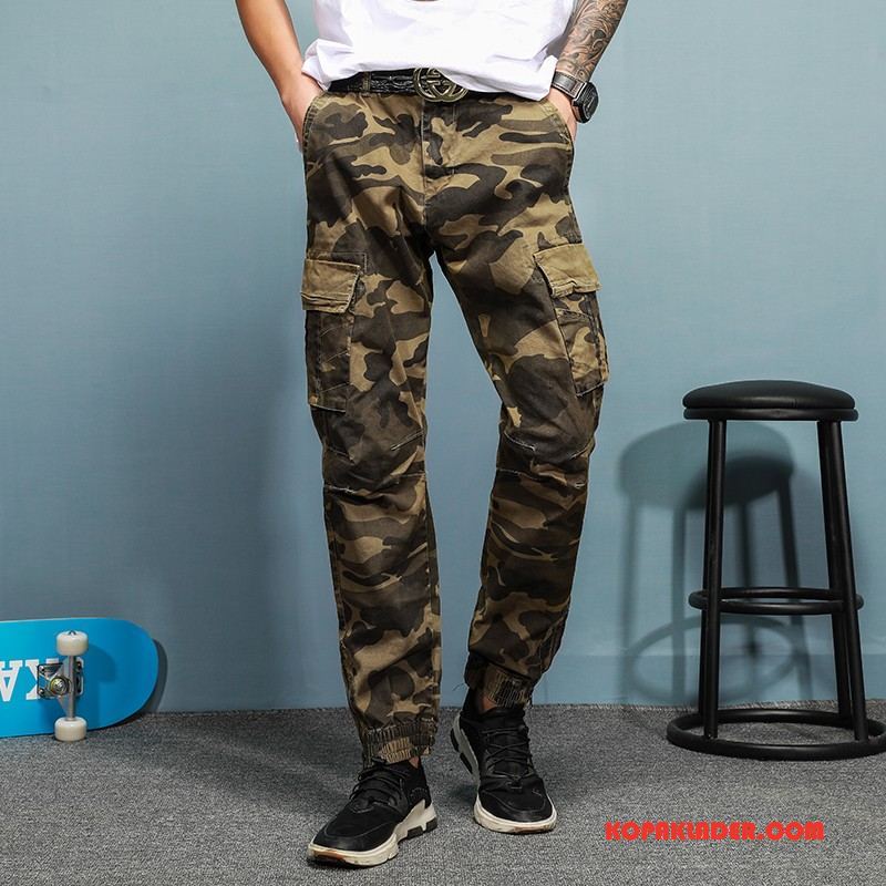 Herr Byxor Online Sport Trend Utomhus Casual Sommar Camouflage Army Grön