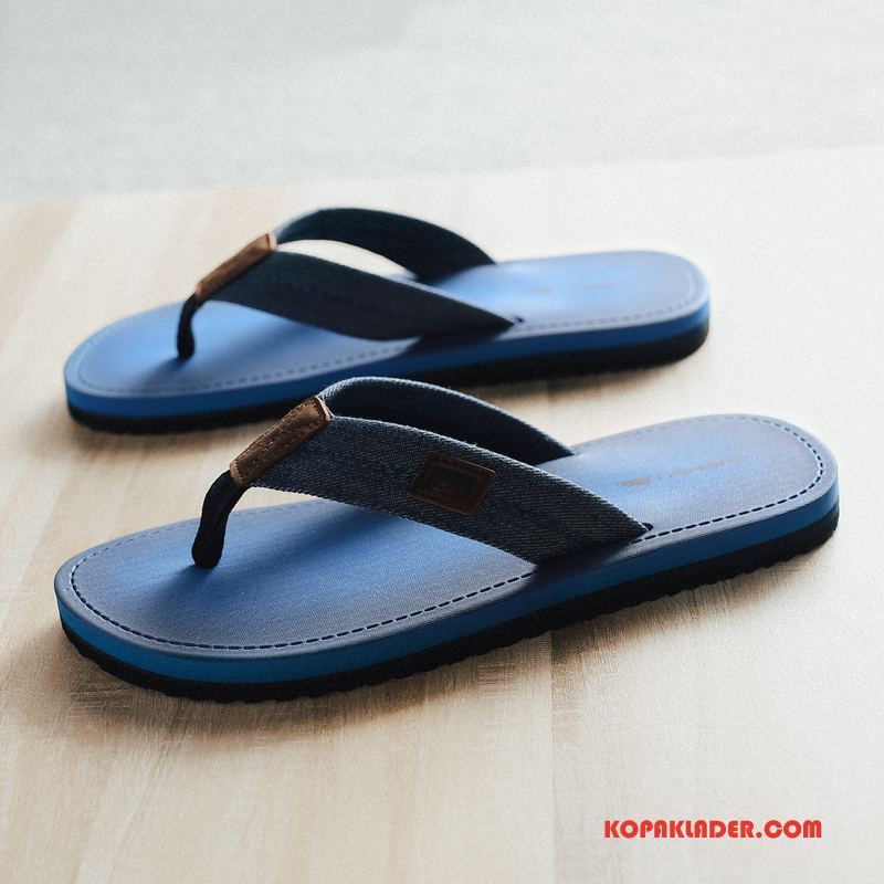 Herr Flip-flops Köpa Glidskydds Trend Tofflor Utomhus Män Svart