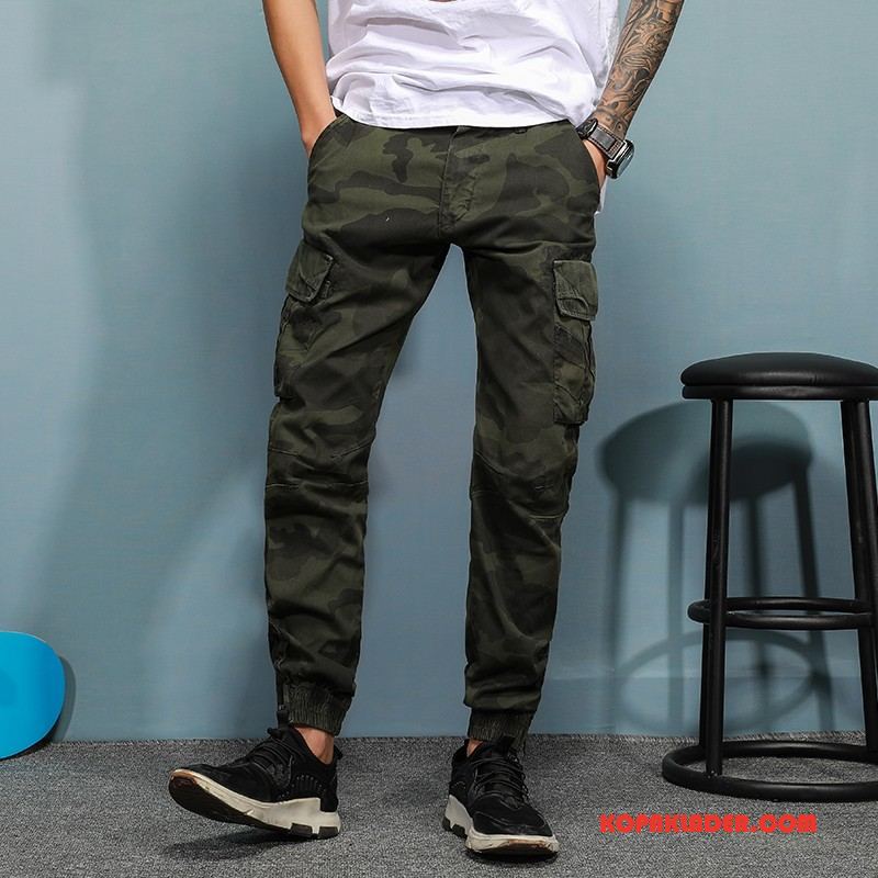 Herr Byxor Online Sport Trend Utomhus Casual Sommar Camouflage Army Grön